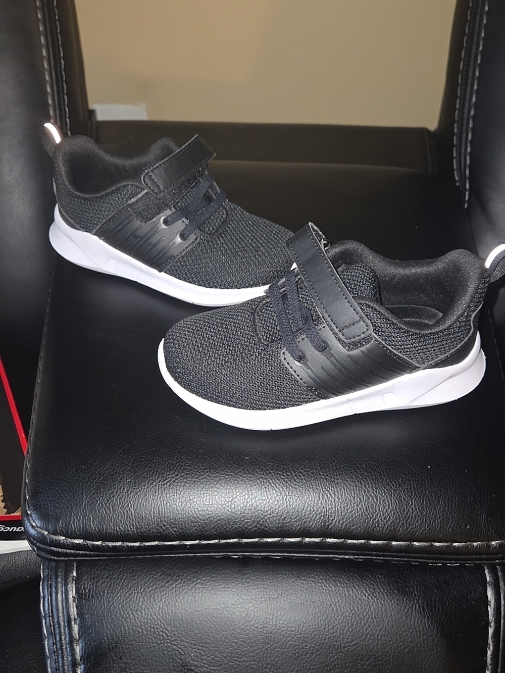 Black Knit Kids Sneakers with White Sole